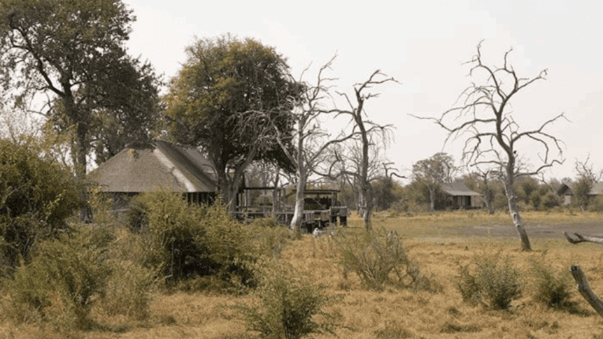View of the Nogatsaa Lodge at the Nogatsaa Pans