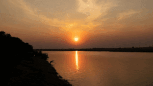 A beautiful sunset over the Chob River - the best of the Botswana Okavango Delta