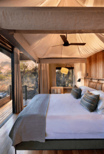 Bedroom views when you stay at Khwai Lediba. Book with Think Africa Travel