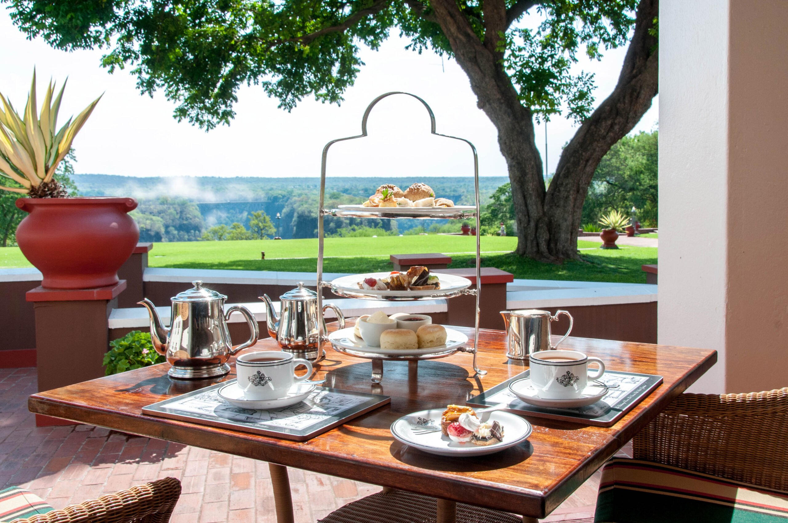 High Tea at The Victoria Falls Hotel, Zimbabwe